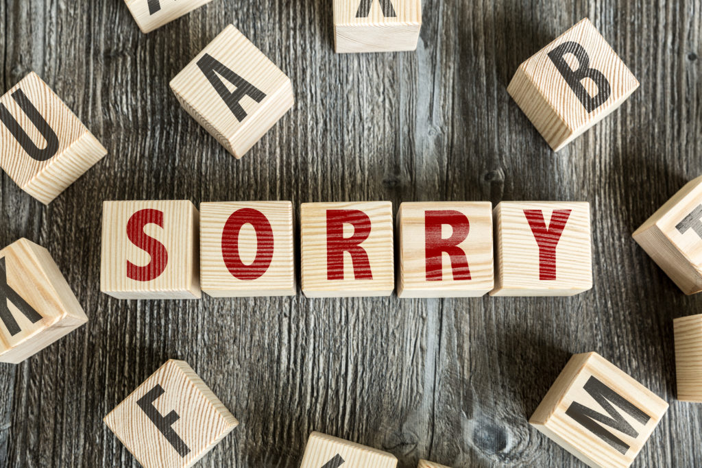 over apologizing