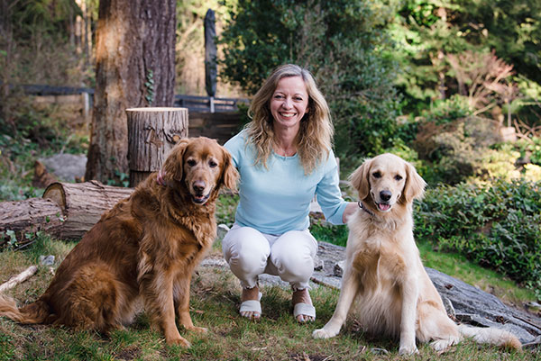 Sharon Selby with her dogs